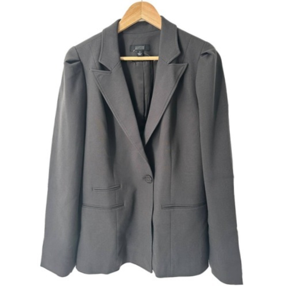 Cristina Ehrlich Women‎ Black One Button Career Blazer Size 12
